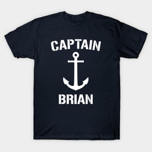 Nautical Captain Brian Personalized Boat Anchor T-Shirt